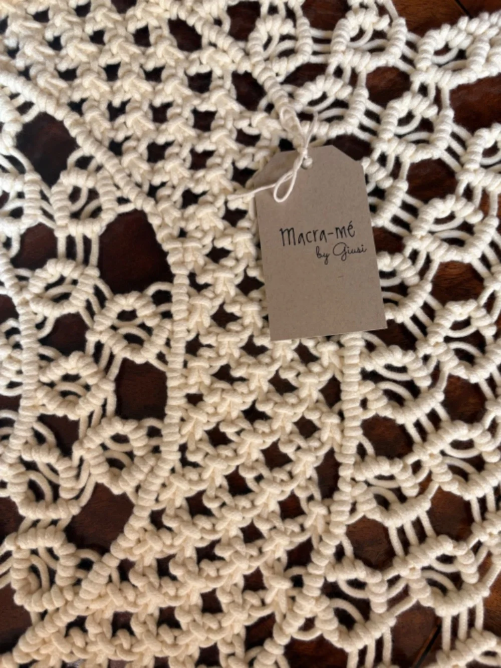 Macrame hand made table throw
